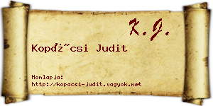 Kopácsi Judit névjegykártya